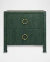 Worlds Away Edelman 2-drawer Side Table In Green