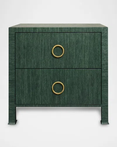 Worlds Away Edelman 2-drawer Side Table In Green