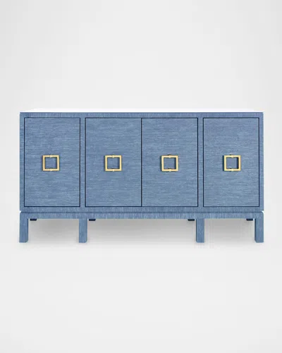 Worlds Away Effie Grasscloth Buffet In Blue