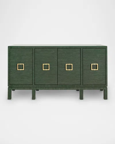 Worlds Away Effie Grasscloth Buffet In Green