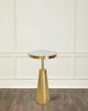 Worlds Away Elias Tapered Brass Side Table In Gold