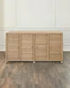 Worlds Away Evander Rattan 4-door Buffet In Natural Rattan