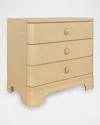 Worlds Away Fortune 3-drawer Side Table, Natural In Natural