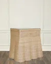 Worlds Away Giselle Rattan Side Table In Natural
