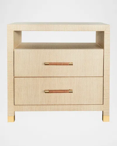 Worlds Away Hancock 2-drawer Side Table In Natural