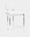 Worlds Away Harmony Modern Counter Stool, 26" In White/nickel