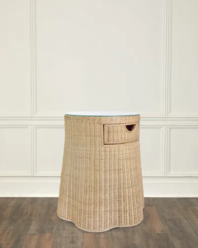 Worlds Away Ingrid Round Side Table In Natural