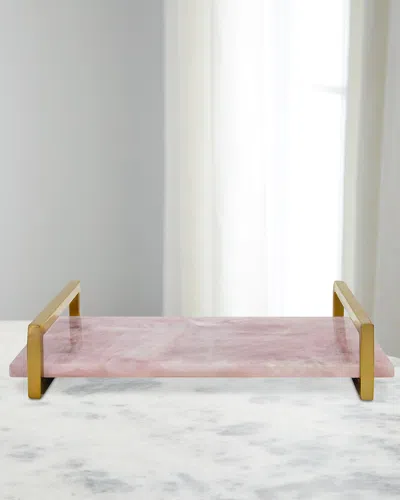 Worlds Away Jarvis Quartz Tray In Pink
