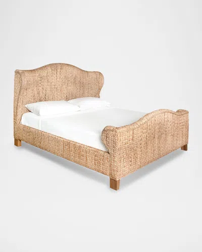 Worlds Away Jovi Water Hyacinth King Wingback Bed In Natural