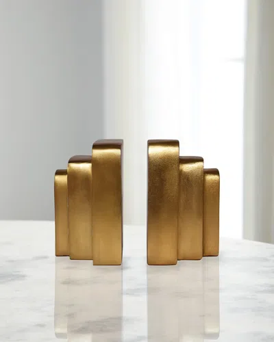 Worlds Away Karat Bookends Pair In Brown