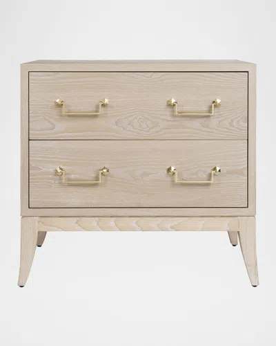 Worlds Away Kenna 2-drawer Side Table In Natural