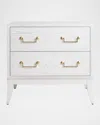 Worlds Away Kenna 2-drawer Side Table In White