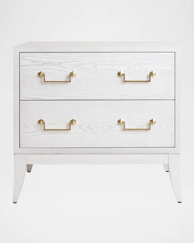 Worlds Away Kenna 2-drawer Side Table In White