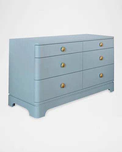 Worlds Away Kilmer 6-drawer Dresser, Light Blue
