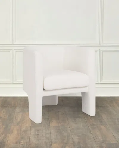 Worlds Away Lansky Barrel Chair In White