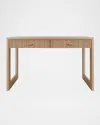 Worlds Away Larkin Two-drawer Desk In Natural