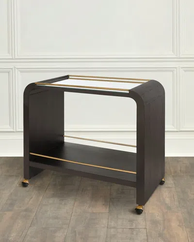 Worlds Away Myers Bar Cart In Black