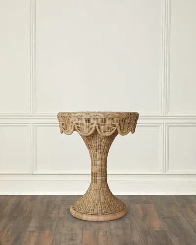 Worlds Away Orla Scallop-edge Side Table In Natural