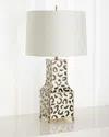Worlds Away Pagoda Table Lamp In Black/white