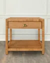 Worlds Away Reed End Table In Natural Rattan
