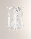 Worlds Away Reseda Palm 2-arm Wall Sconce In White