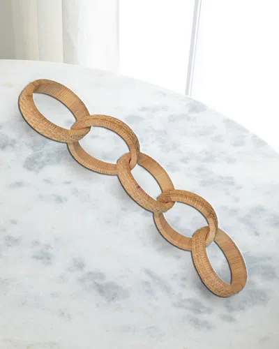 Worlds Away Ringlo Rattan Decorative Chain In Brown