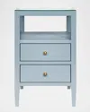 Worlds Away Roscoe 2-drawer Side Table In Blue