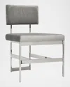Worlds Away Shaw Velvet Dining Chair In Gray