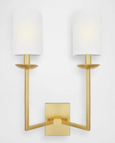 Worlds Away Stanley 18.5" 2-arm Wall Sconce In Gold