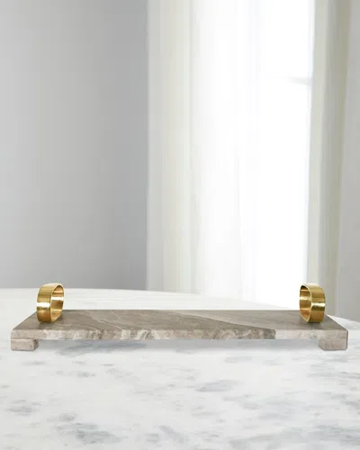Worlds Away Tadeo Tray In Beige