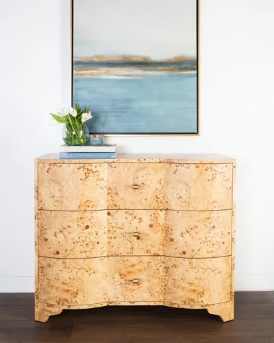 Worlds Away Taft 3-drawer Burl Chest In Brown