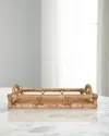 Worlds Away Tatum Rattan Tray In Brown