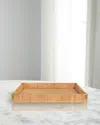 Worlds Away Tommy Rattan Tray, Small In Brown