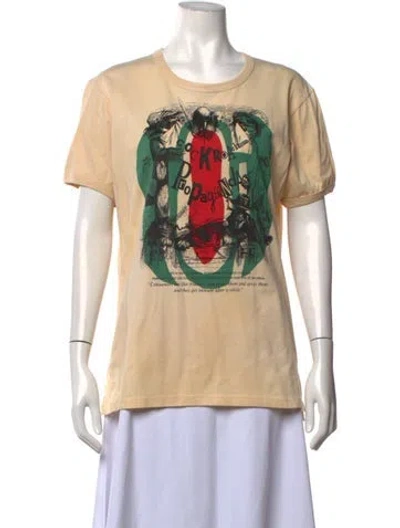 Pre-owned Worlds End Graphic Print Crew Neck T-shirt In Neutrals