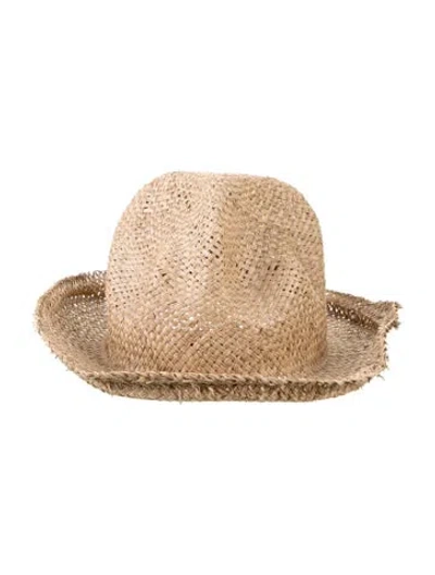 Pre-owned Worlds End Straw Gambler Hat In Neutral