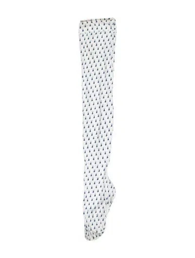 Pre-owned Worlds End Vintage 1981 'pirate' Printed Tights In White