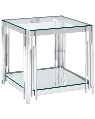 Worldwide Home Furnishings Contemporary Large Accent Table In Silver
