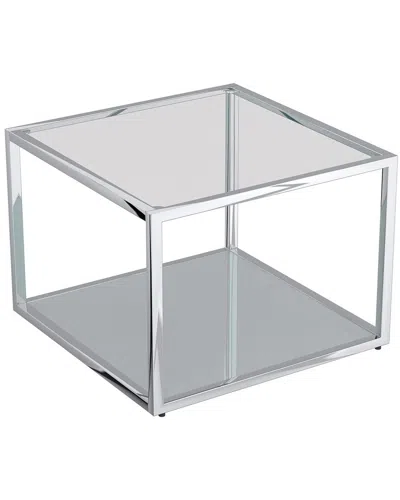 Worldwide Home Furnishings Contemporary Small Square Coffee Table In Silver
