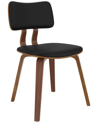 Worldwide Home Furnishings Faux Leather Side Chair In Black