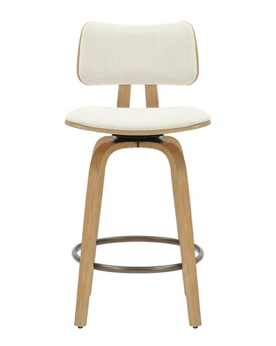 Worldwide Home Furnishings Mid-century Counter Stool With Swivel In Beige