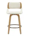 Worldwide Home Furnishings Mid-century Modern Counter Stool With Swivel In Beige