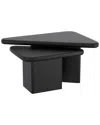 Worldwide Home Furnishings Mid-century Modern Solid Wood 2pc Coffee Table Set In Black