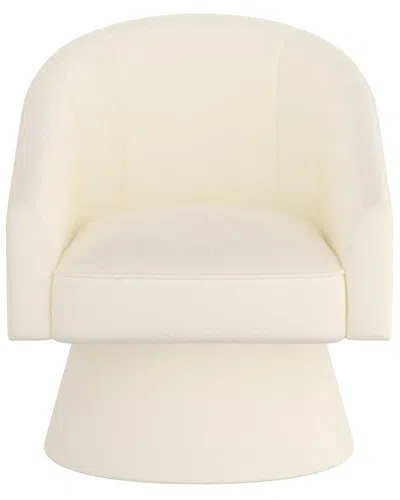 Worldwide Home Furnishings Modern Boucle Fabric Accent Chair In White