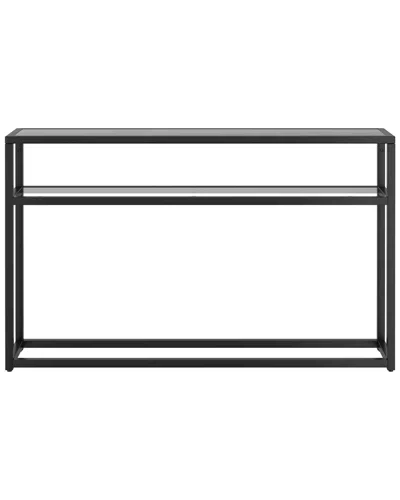 Worldwide Home Furnishings Nspire Contemporary 2 Tier Glass And Metal Console Table In Black