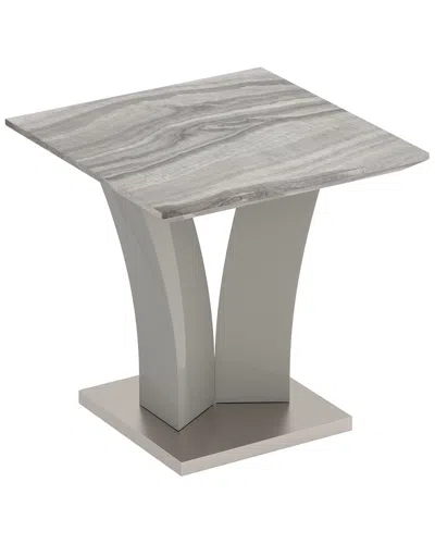 Worldwide Home Furnishings Nspire Contemporary Faux Marble Accent Table In Grey