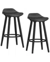 Worldwide Home Furnishings Nspire Mid Century Abs Plastic And Wood Backless 26in Counter Stool In Black
