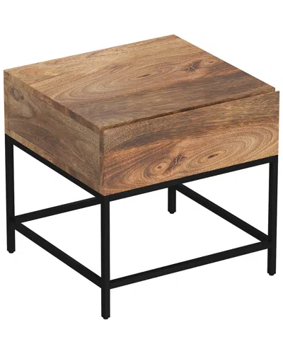Worldwide Home Furnishings Nspire Solid Wood Accent Table With Drawer In Beige