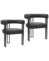 Worldwide Home Furnishings Set Of 2 Contemporary Boucle Fabric Dining Chair In Grey