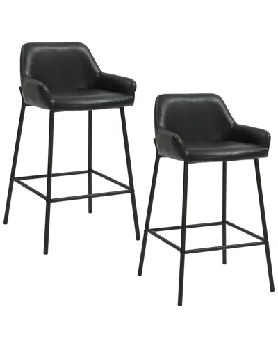 Worldwide Home Furnishings Set Of 2 Contemporary Counter Stool In Black