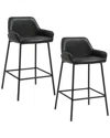 Worldwide Home Furnishings Set Of 2 Contemporary Counter Stool In Black